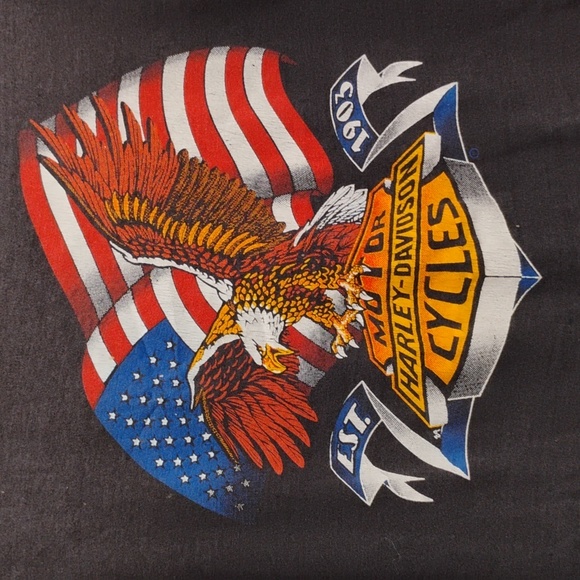 SALE! RARE! 3D Emblem Vintage Harley-Davidson Eagle Landing Shirt Sz.M UNISEX - Picture 2 of 9